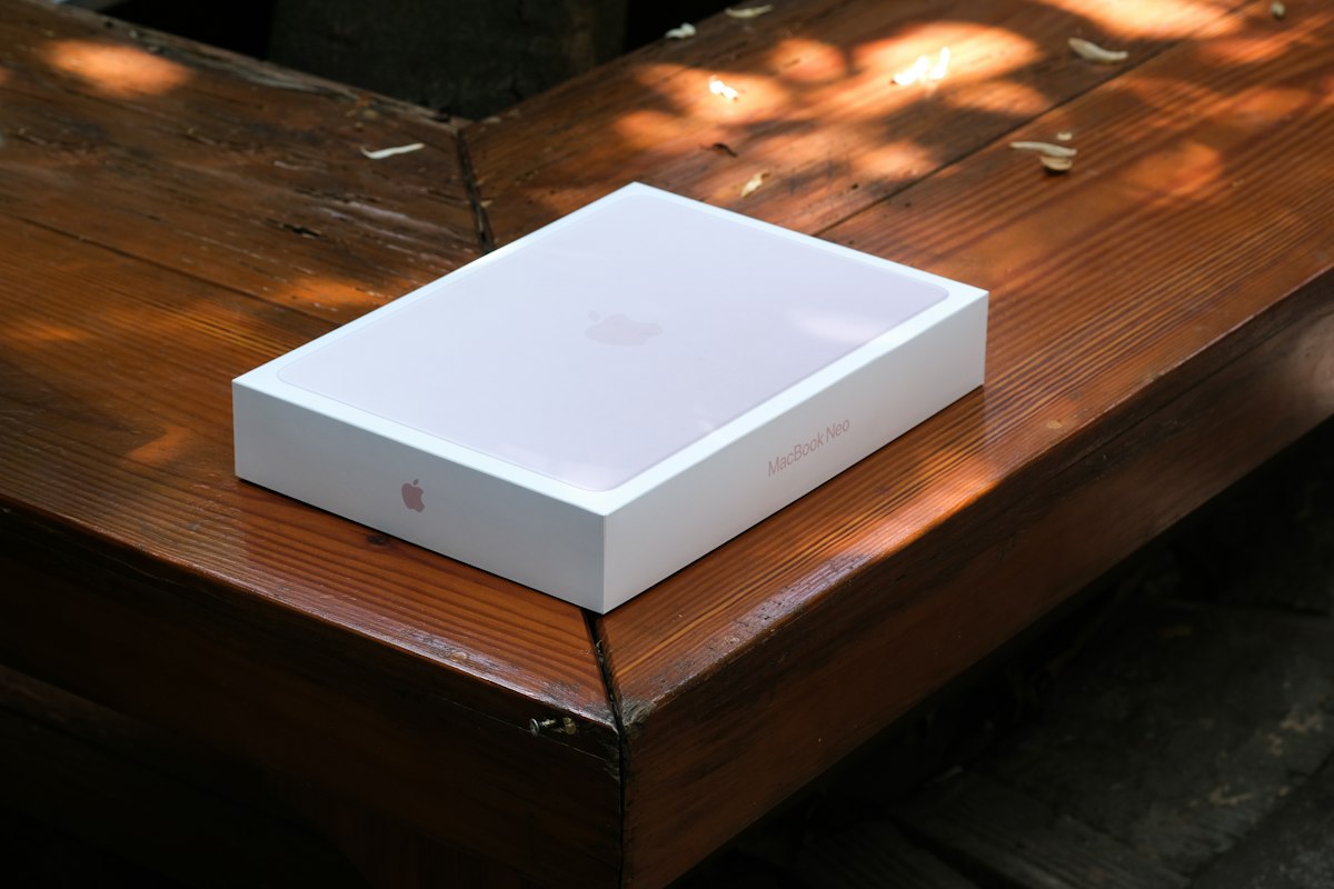 A new laptop, still sealed in its box
