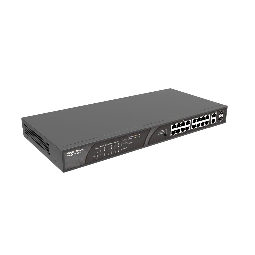 Ruijie Reyee RG-ES118S-LP 16-Port 10/100 Mbps PoE+ With 2-Port Combo SFP Unmanaged Switch