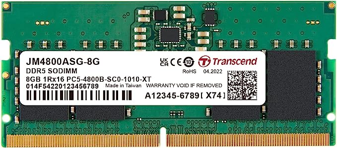 Transcend SO-DIMM Module Laptop Ram 8GB DDR5 4800MHz