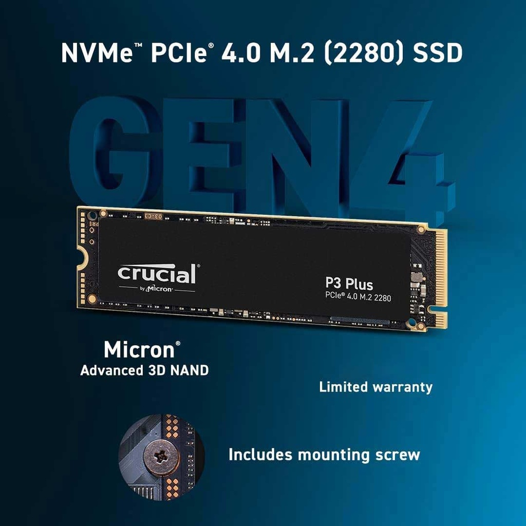 Crucial P3 Plus 1TB Gen4 M.2 NVMe SSD