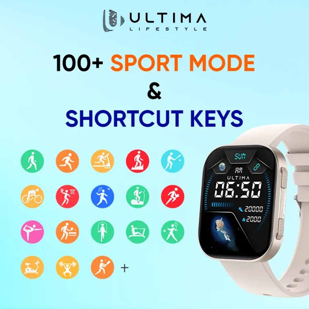 Ultima Nova Pro with 2.04" Amoled Display, Bluetooth Calling Smartwatch, IP68 Waterproof, Always On Display with Zinc Alloy Meta Frame Smart Watch