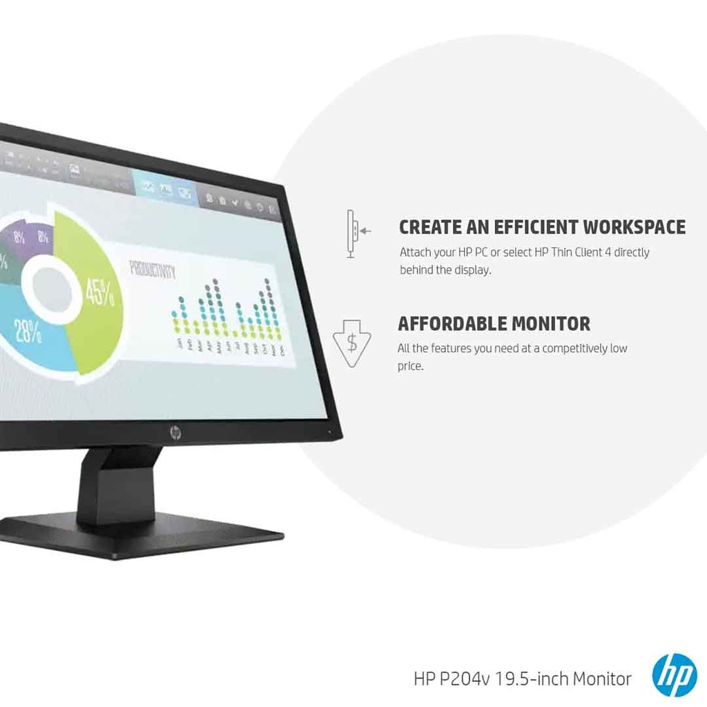 HP 19.5" LED Monitor (P204v )