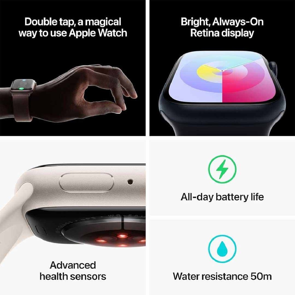 Apple Watch Series 9 (41mm, Starlight, Aluminum, GPS)