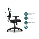 Modulus S EMR-1071 Emerald 3 Medium Mesh Back Adj Arms Chair