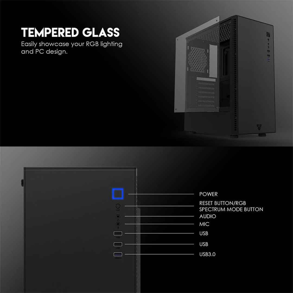 Fantech CG74 RGB Middle Tower Gaming Computer Case