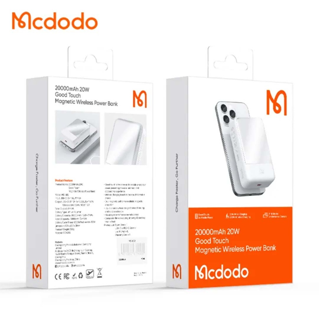 Mcdodo MC-502 20W Magnetic Wireless Power Bank 20000mAh