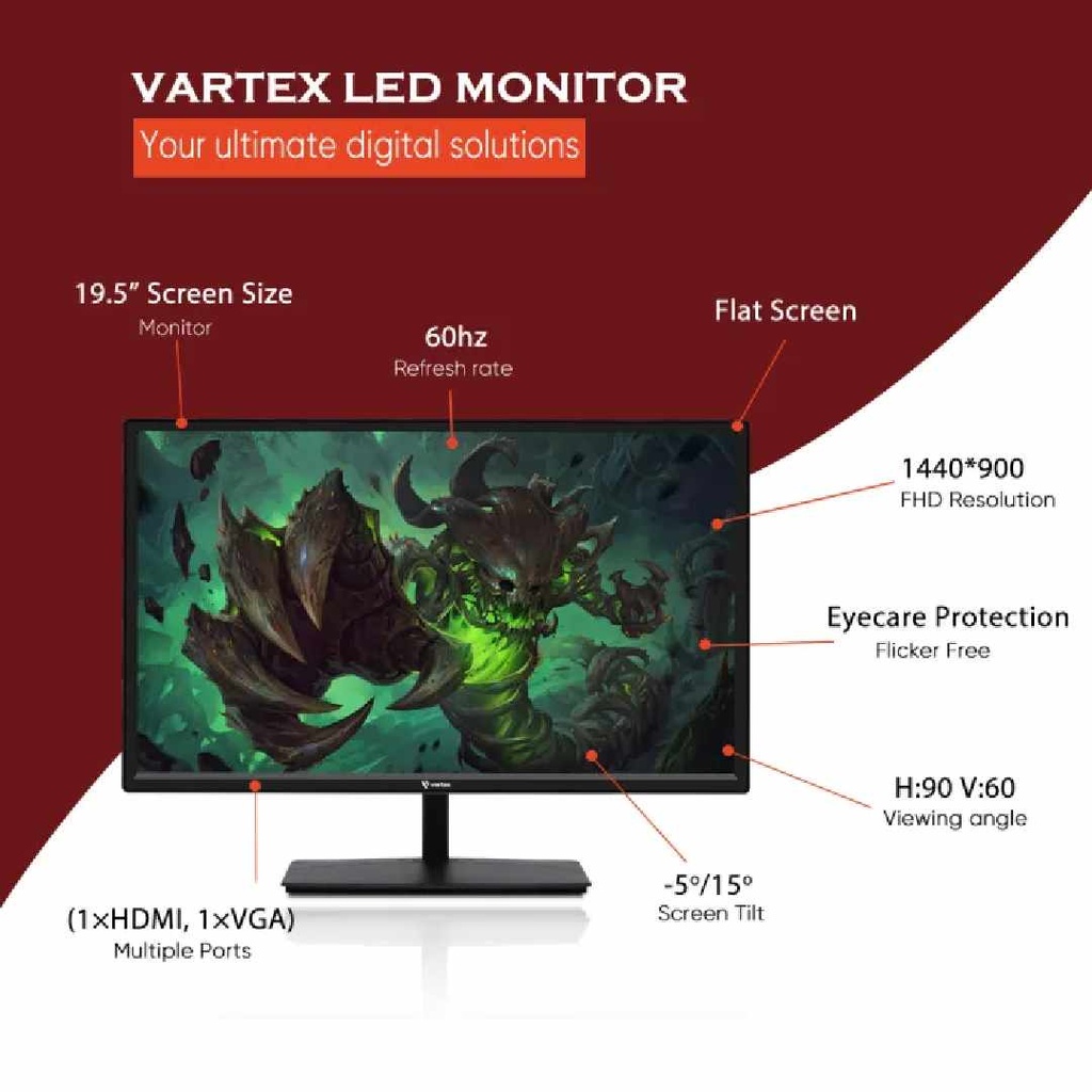 Vartex 19.5'' FHD 60Hz LED Monitor (Z195)