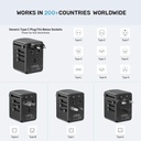 UNITEK P1121ABK01 35W Universal Travel Adapter with 2 USB-C PD & 3 USB-A Charging Ports