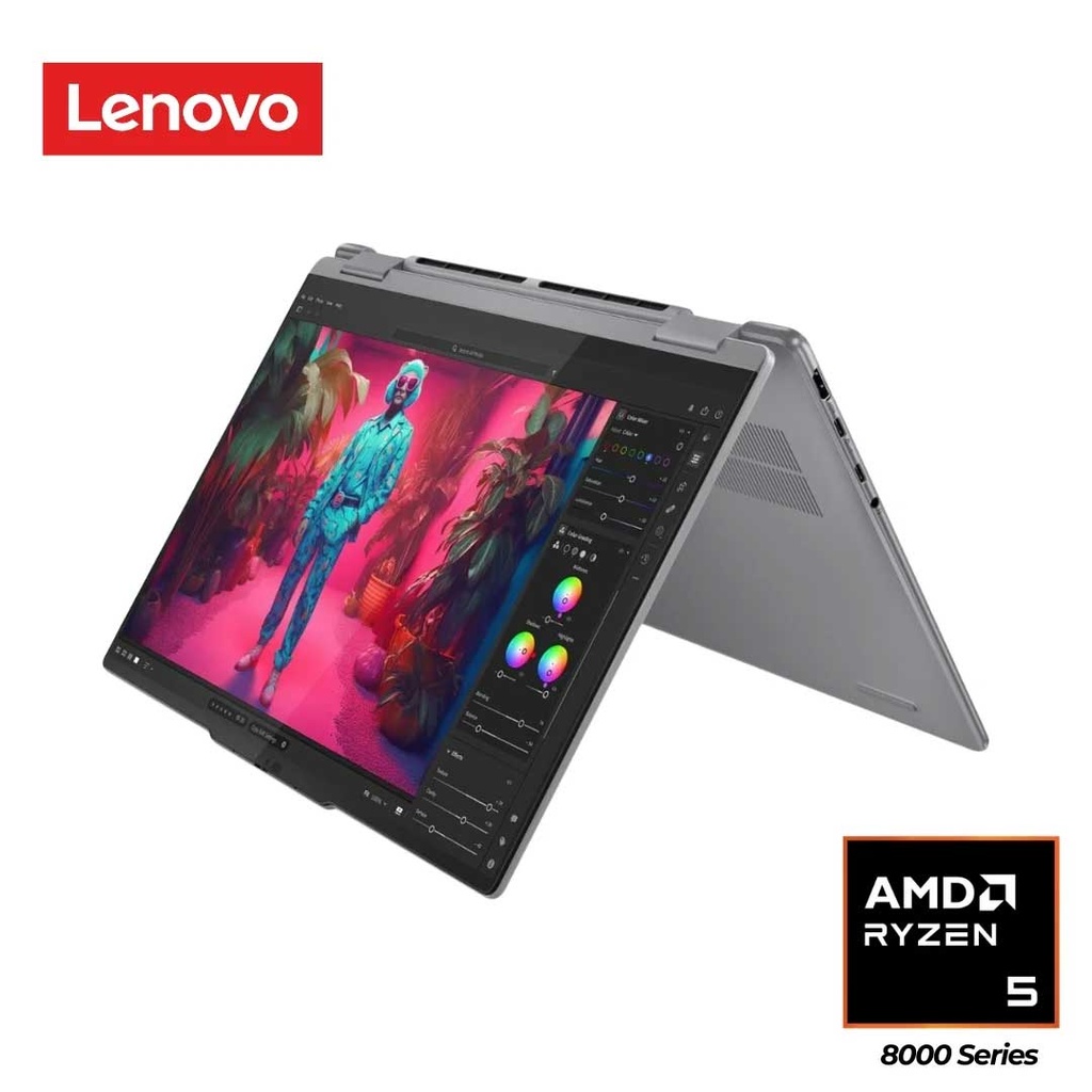 Lenovo Yoga 7 2-in-1 16AHP9 Ryzen 5 8640HS | 8GB RAM | 512GB SSD | AMD Radeon Graphics | 16" WUXGA IPS 360° Touch Screen | Fingerprint | Backlit Keyboard | Windows 11 Laptop | Arctic Grey | 1 Year Warranty