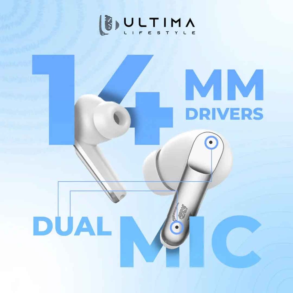 Ultima Atom 520 Pro Earbuds With 45Hrs Playback | ASAP Charging | 13MM Drivers | IPX5 Sweat Proof | ENC Noise Cancellation Wireless Earbuds