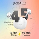 Ultima Atom 520 Pro Earbuds With 45Hrs Playback | ASAP Charging | 13MM Drivers | IPX5 Sweat Proof | ENC Noise Cancellation Wireless Earbuds