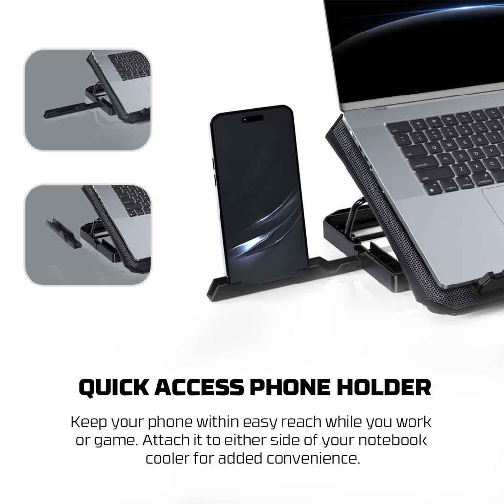 Fantech NC14 RGB Cooling Pad with Phone Holder