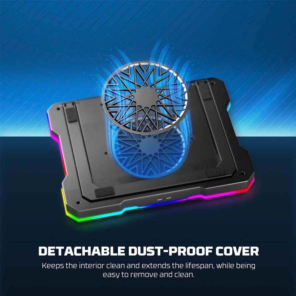Fantech NC22 RGB Cooling Pad with Adjustable Fan Speed & Phone Holder