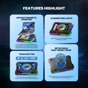 Fantech NC22 RGB Cooling Pad with Adjustable Fan Speed & Phone Holder