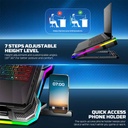 Fantech NC22 RGB Cooling Pad with Adjustable Fan Speed & Phone Holder