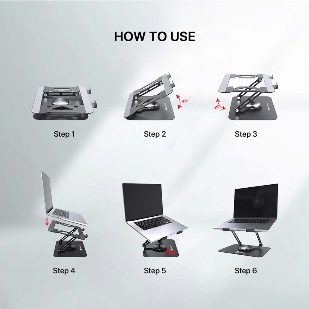 Fantech NS10 Foldable Laptop Stand with 360° Rotating Base