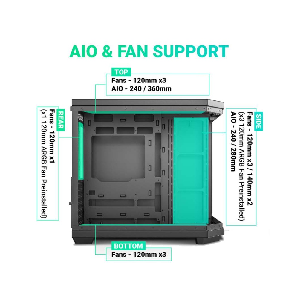 ANT Esports Crystal X11 ARGB (ATX) Mid Tower Gaming Case (Black)