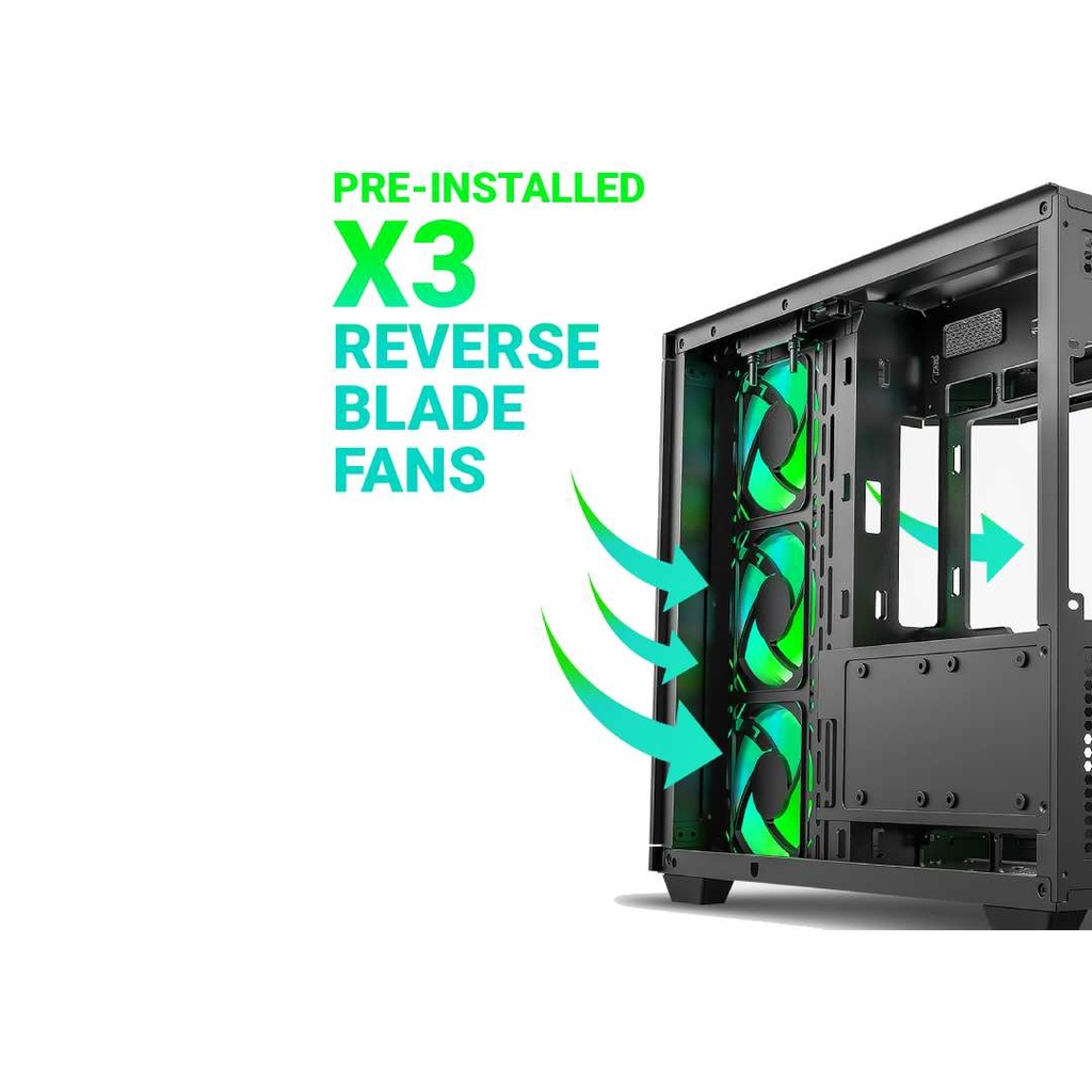 ANT Esports Crystal X11 ARGB (ATX) Mid Tower Gaming Case (Black)