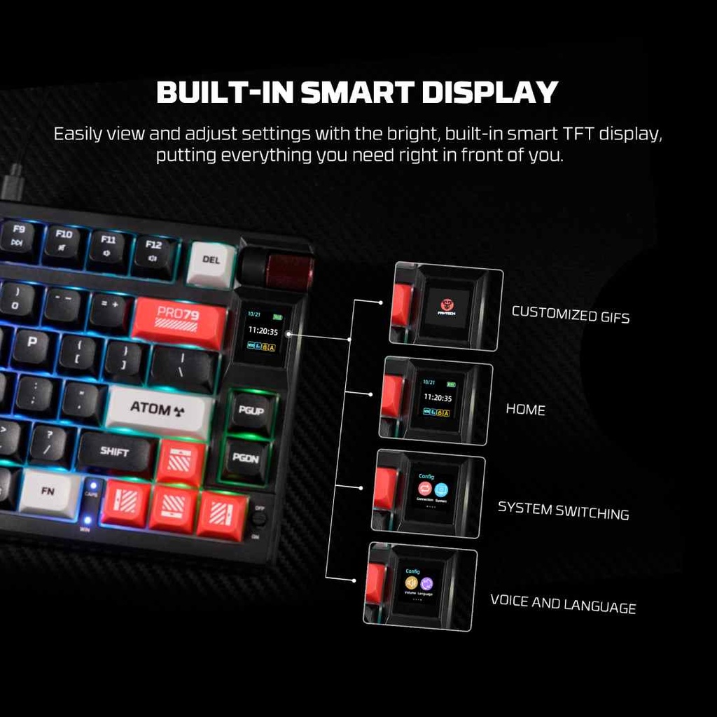 Fantech ATOM PRO MK917 Tri-Mode Wireless, Wired & Bluetooth Mechanical Gaming Keyboard