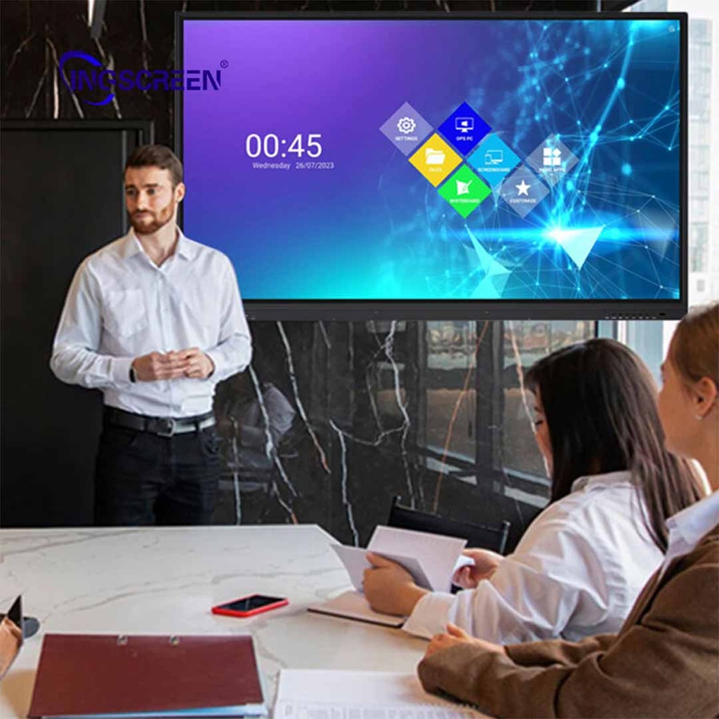 INGSCREEN 75" Interactive Flat Panel Smart Board Android 14 | 16GB RAM | 256GB SSD (IS-7517)
