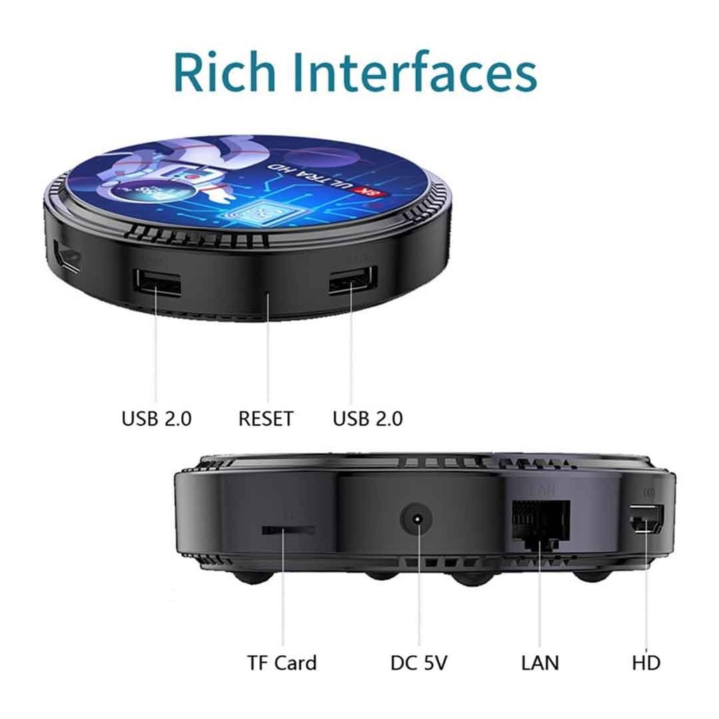 TV98 8K Ultra HD 5G Android TV Box 4GB RAM 32GB ROM (H618)