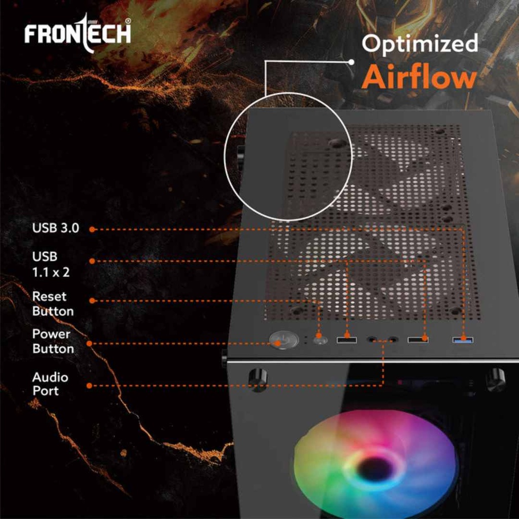 Frontech XYLO FT-4285 Gaming Casing with 800W Power Supply
