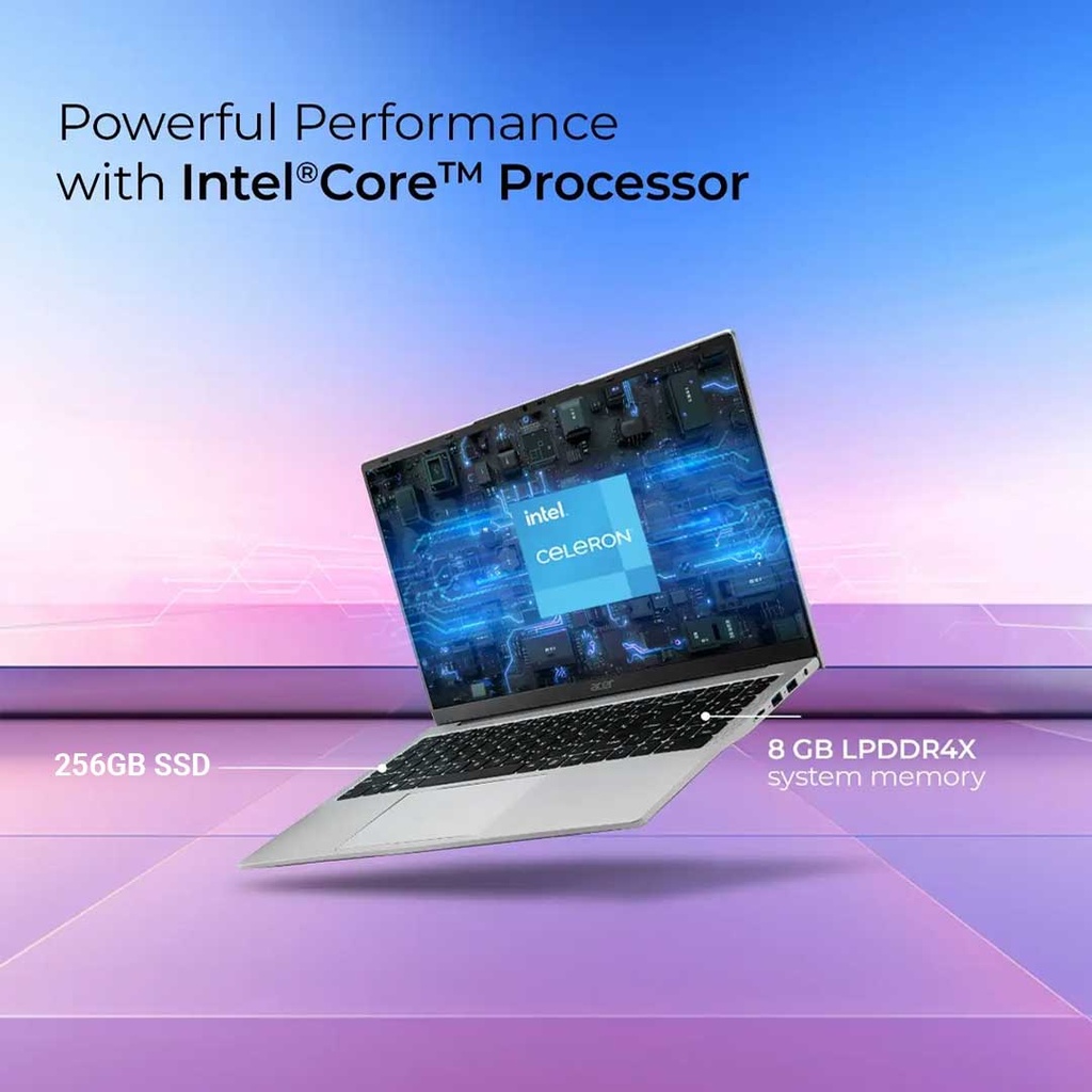 Acer Aspire 3 A325-45 Intel® Celeron N 4500 | 8GB RAM | 256GB SSD | Intel(R) Graphics | 15.6" FHD Display | Silver | 1 Year Warranty