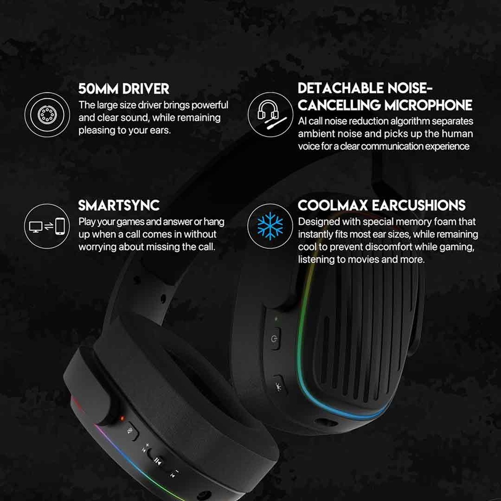 Fantech Harmony WHG02 Wireless & Bluetooth Headphone Tri Mode Connection