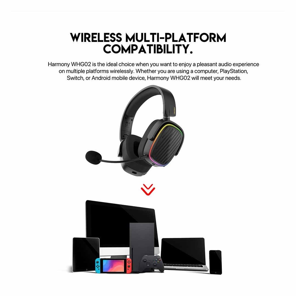 Fantech Harmony WHG02 Wireless & Bluetooth Headphone Tri Mode Connection