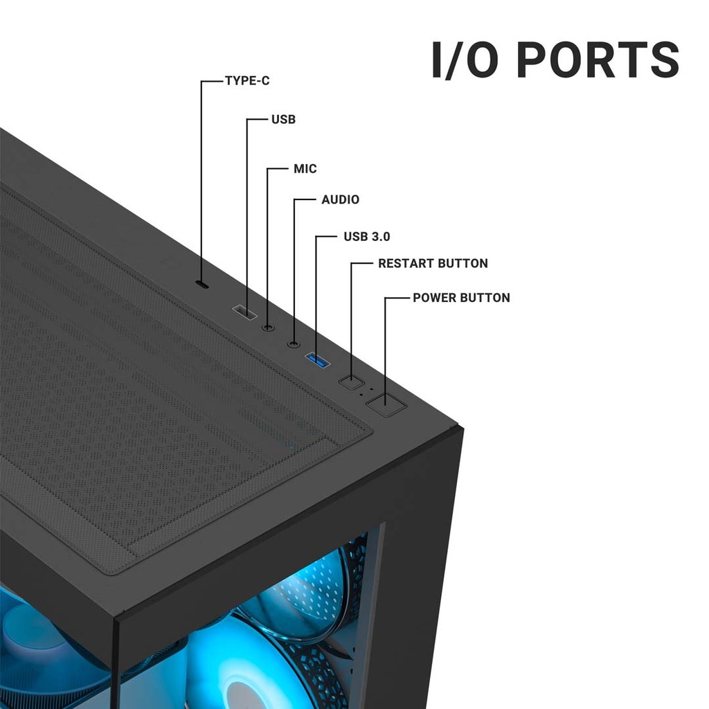 ANT Esports Crystal X7 ARGB (ATX) Mid Tower Gaming Case