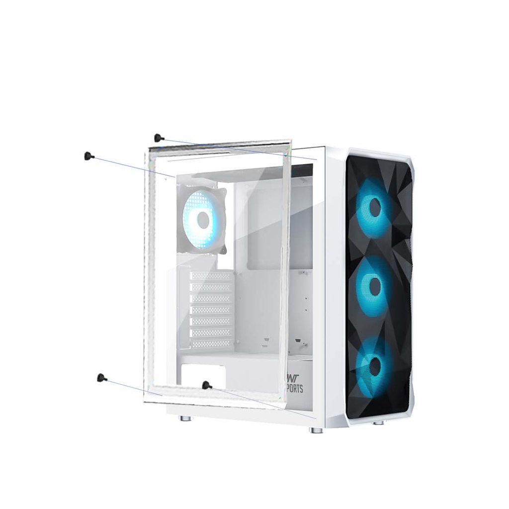 ANT Esports ICE-112 (ATX) Mid Tower Gaming Case (White)