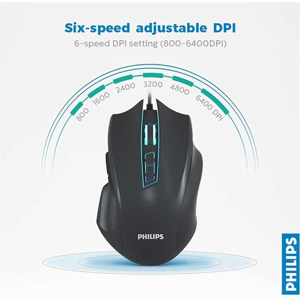 Philips SPK9201B Momentum Wired Gaming Mouse