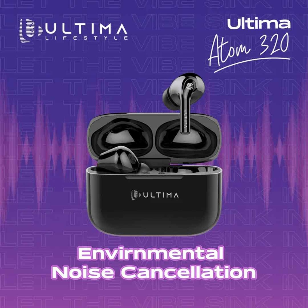 Ultima Atom 320 Earbuds | 18Hrs Playtime | Beast Mode (60ms) | IPX5 Water Resistant l ASAP Charge | Bluetooth v5.3 | Wireless Earbuds