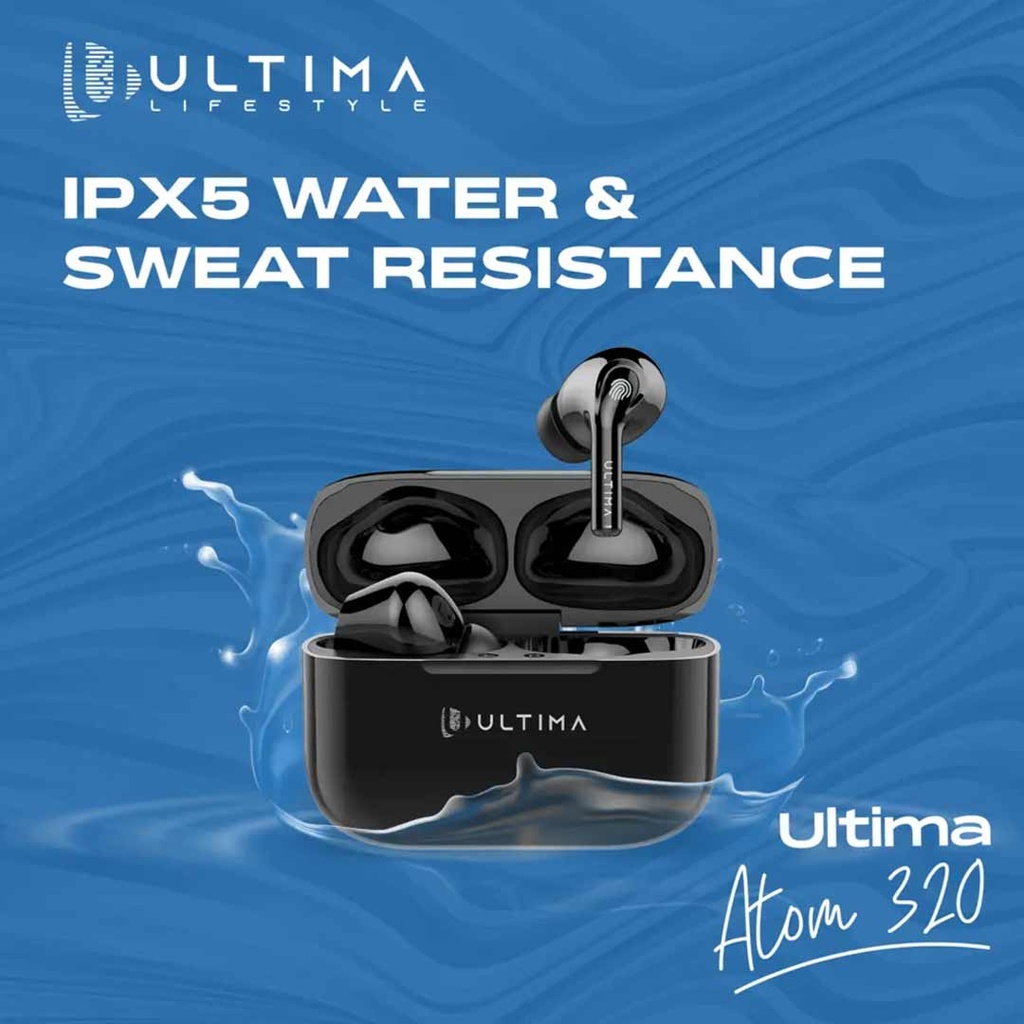 Ultima Atom 320 Earbuds | 18Hrs Playtime | Beast Mode (60ms) | IPX5 Water Resistant l ASAP Charge | Bluetooth v5.3 | Wireless Earbuds