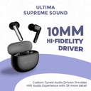 Ultima Boom 311 Earbuds | 45Hrs Playtime | Game Mode (45ms) | IPX4 Water Resistant l Multiple EQ | Wireless Earbuds