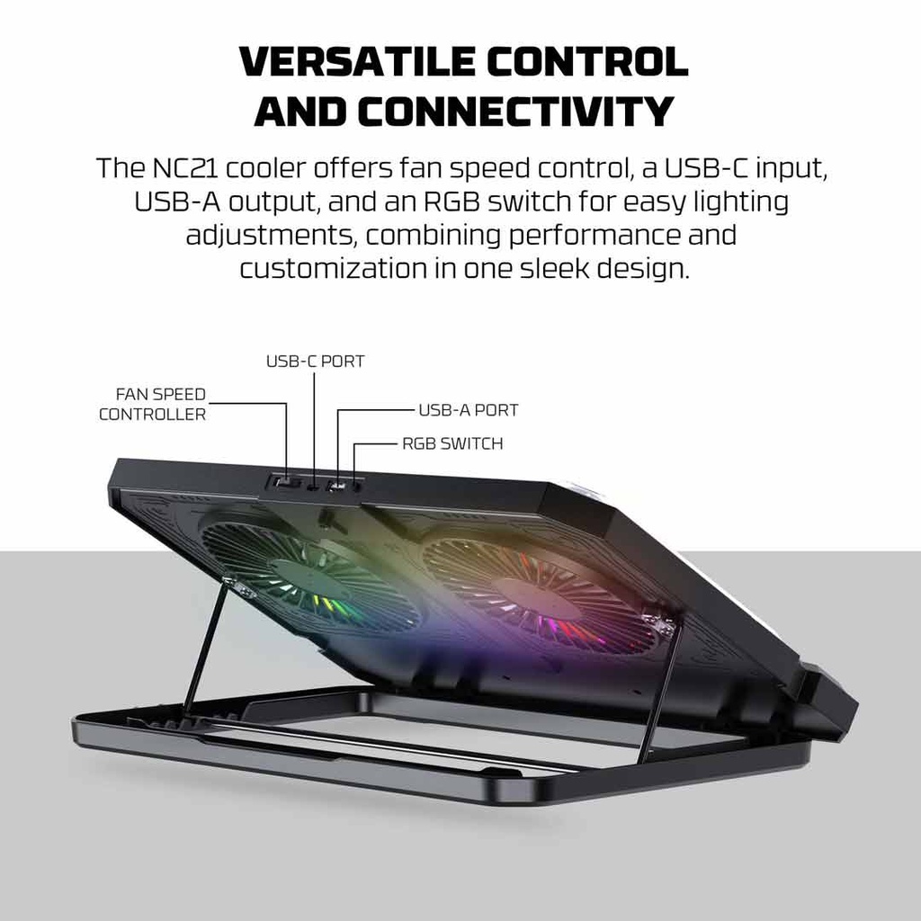 Fantech NC21 RGB Cooling Pad with Phone Holder