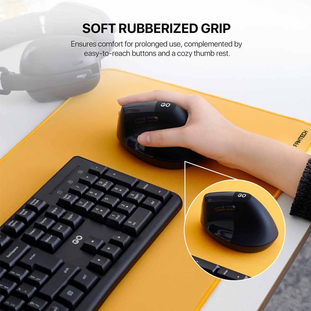 Fantech W195 GO Comfy Vertical Ergonomic Wireless & Bluetooth Mouse