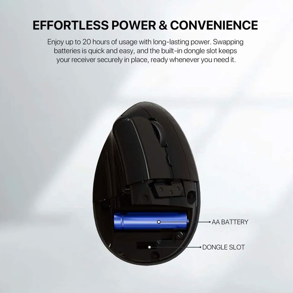 Fantech W195 GO Comfy Vertical Ergonomic Wireless & Bluetooth Mouse