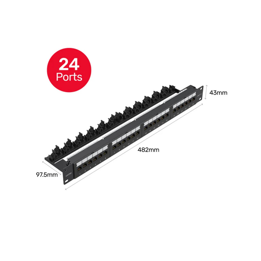 Unitek CAT 6 24-Port RJ45 Patch Pannel (UTP)