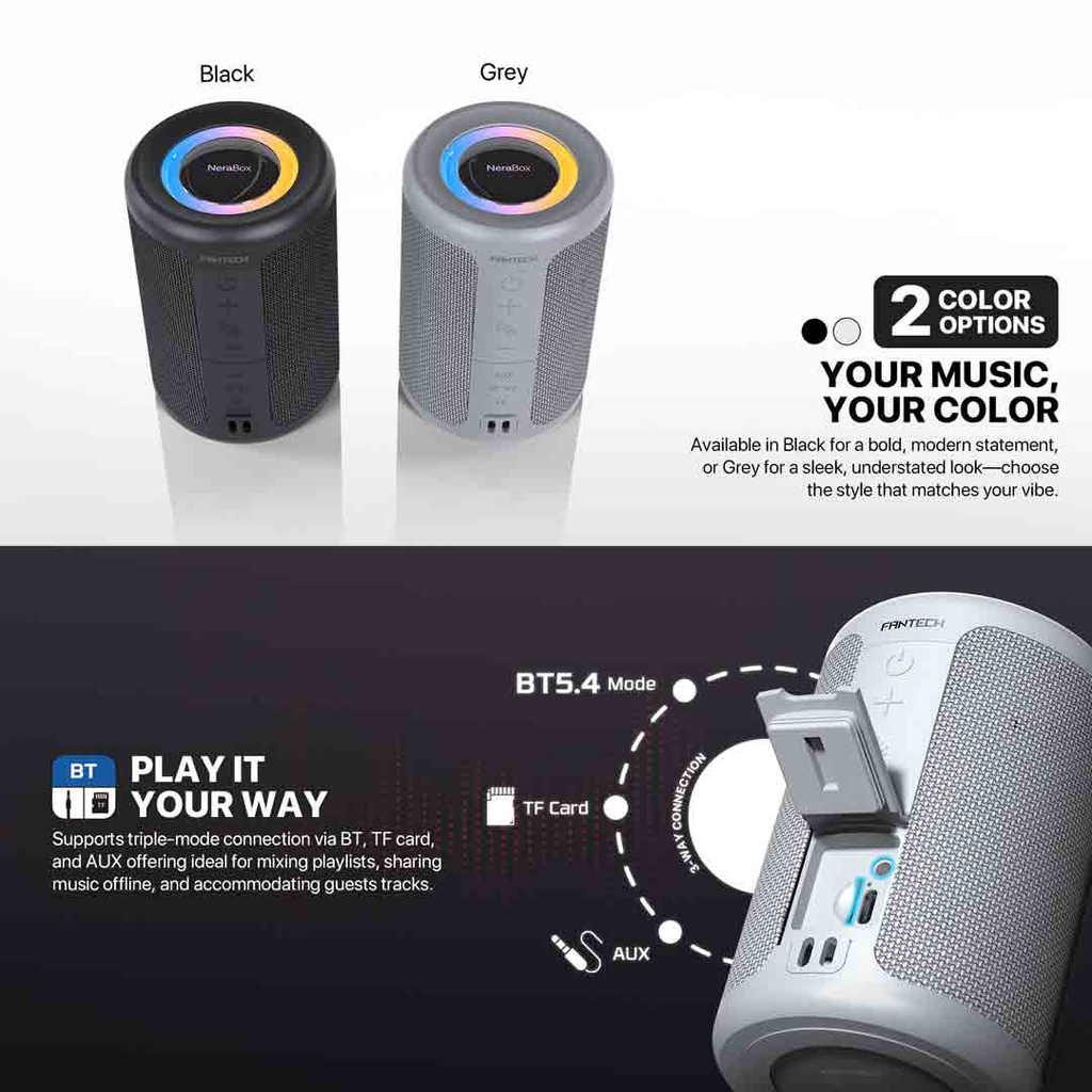 Fantech NeraBox BS154 Bluetooth 5.4  Portable Wireless Speaker