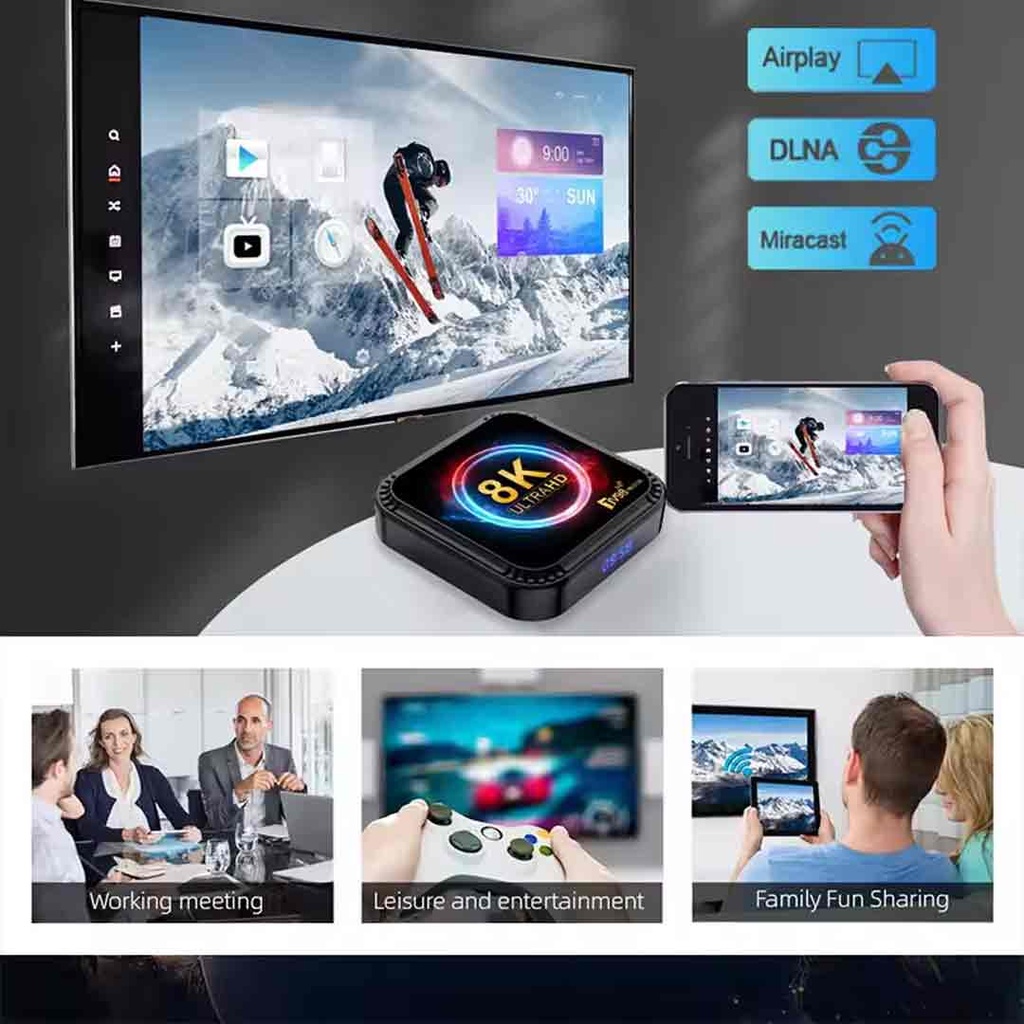 TV98 8K Ultra HD 5G Android TV Box 4GB RAM 32GB ROM (RK3528)