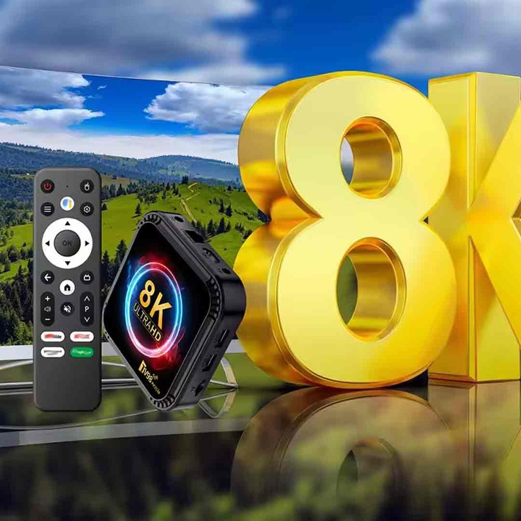 TV98 8K Ultra HD 5G Android TV Box 4GB RAM 32GB ROM (RK3528)