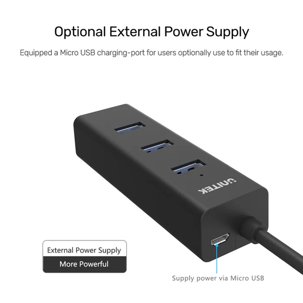 UNITEK Y-3089Z01 4-Ports USB-C to USB-A 5Gbps Hub (0.3M)