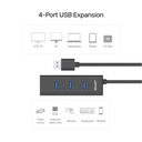 UNITEK Y-3089Z01 4-Ports USB-C to USB-A 5Gbps Hub (0.3M)