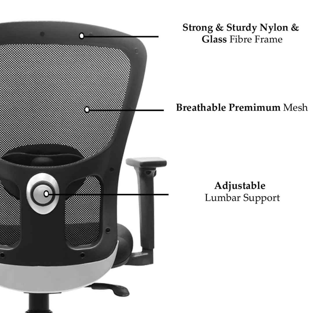 Modulus Jazz HB 4 Way Adjustable Headrest and Arms, Single Lock Mechanism Chair (Black)