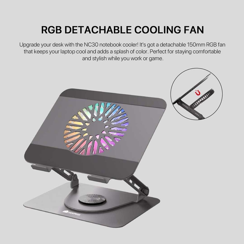 Fantech NC30 RGB Laptop Cooling Pad With 360° Rotation