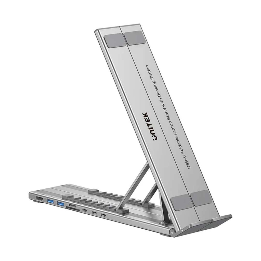 UNITEK D1137A USB-C Foldable Laptop Stand with Docking Station