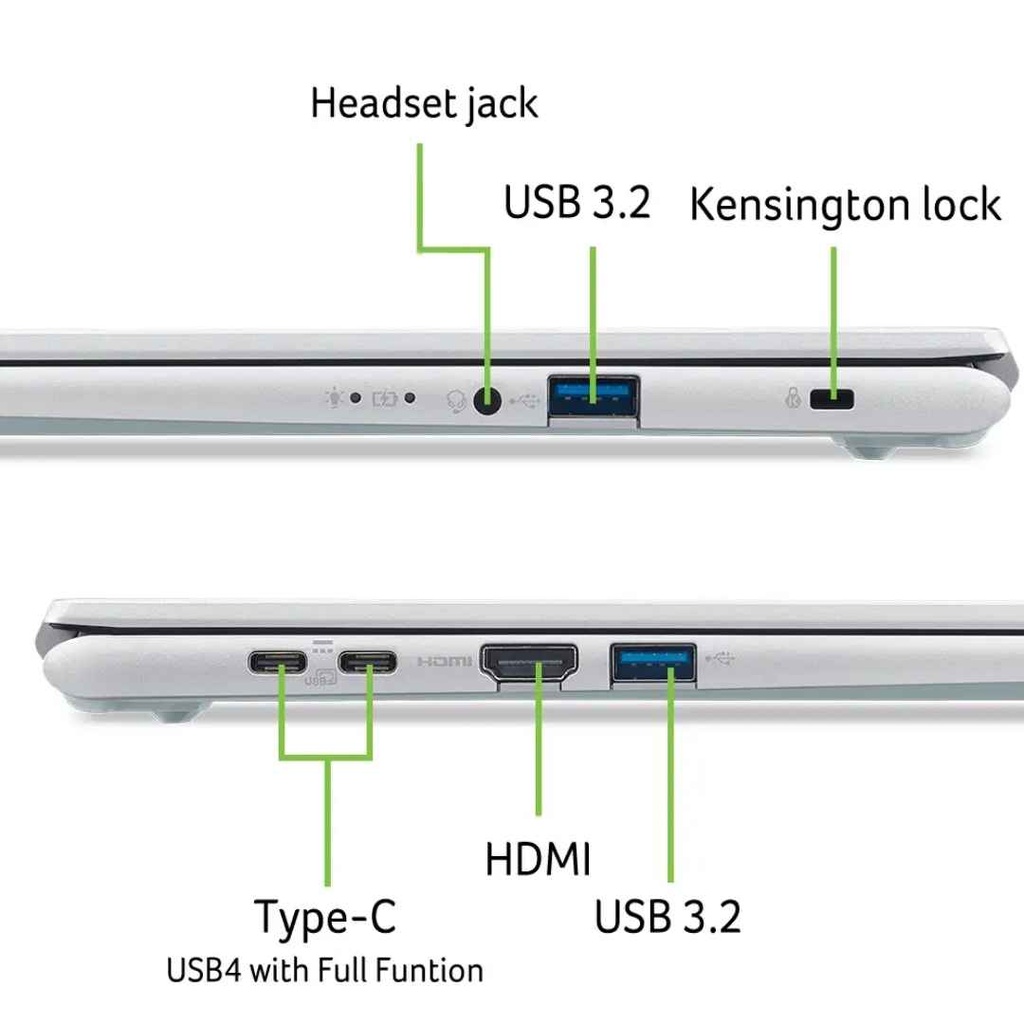 Acer Aspire Go 14 (AG14-72P-765k) -  Intel® Core 7 150U | 16GB RAM | 512GB SSD | Intel® Graphics | 14″ WUXGA IPS Display | Windows 11 | Pure Silver | 2 Years Warranty