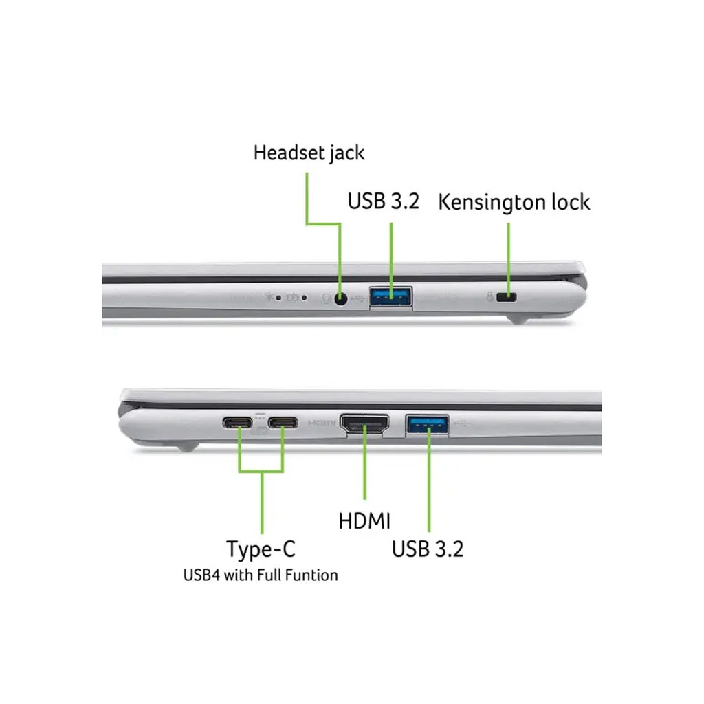 Acer Aspire Go 15 (AG15-72P-55R5) Intel® Core™ 5 120U | 16GB RAM | 512GB SSD | Intel® Graphics | 15.6″ FHD IPS SlimBezel Display | Windows 11 | Pure Silver | 2 Years Warranty