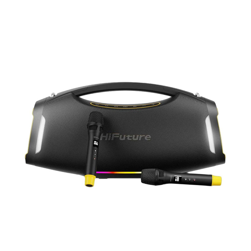 HiFuture Boombeat Go Thunderous 350W Party Power | Multiple Audio Input |  Dual Wireless Microphones | 12 Hours of Uninterrupt-ed Playtime Battery